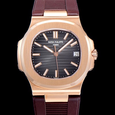 SA급 파텍필립 남성용 노틸러스 5711R Cal.324 S C타입무브 오토매틱 18K 로즈골드 40미리 러버밴드 블랙다이얼 PAT75318 xx