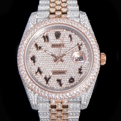 SA급 로렉스 남성용 데이져스트 오토매틱 아시안 2824-2 타입  41mm  18K 로즈골드 904L 다이아몬드 메탈줄 보석다이얼  rol64928 xx