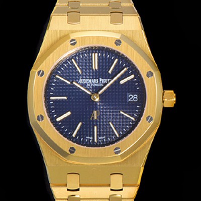 SA급 오데마피게 로얄오크 점보 엑트라-씬 오토매틱 Cal.2121 타입 39mm 남성용 18K옐루골드도금 블랙다이얼 aud14859 xx