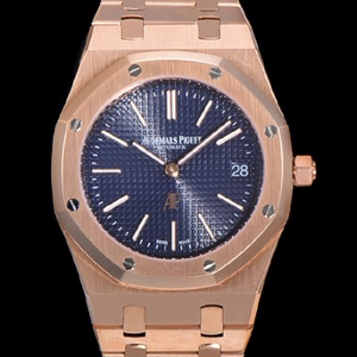 SA급 오데마피게 로얄오크 점보 엑트라-씬 오토매틱 Cal.2121 타입 39mm 남성용 18K핑크골드도금 블랙다이얼 aud73069 xx