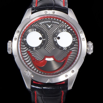 SA급 콘스탄틴 차이킨 남성용 조커 오토매틱 NH35타입 42mm 가죽줄 그레이 다이얼 kon49051 xx