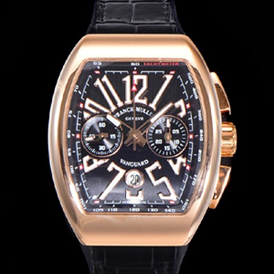 SA급 프랭크뮬러 남성용 뉴 사라토거 오토매틱 크로노그래프 A7750-2타입 44mm 금장시계 가죽줄 블랙다이얼 fra68539 xx