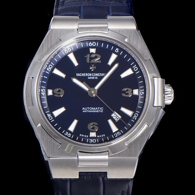 SA급 바쉐런 콘스탄틴 남성용 오버시즈 오토매틱 9015타입 42mm 가죽줄 블랙다이얼 vac14253 xx