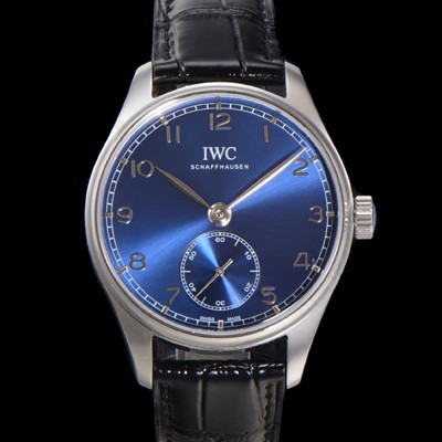SA급 아이더블유씨 남성용 포르투기즈 IW358305 오토매틱 수정형 82200타입 무브  40.4mm 가죽줄 블루 다이얼  iwc25461 xx
