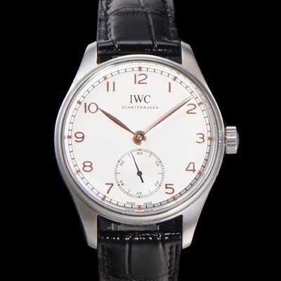SA급 아이더블유씨 남성용 포르투기즈 IW358303 오토매틱 수정형 82200타입 무브  40.4mm 가죽줄 화이트 다이얼  iwc53841 xx