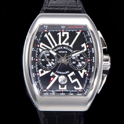 SA급 프랭크뮬러 남성용 뉴 사라토거 오토매틱 크로노그래프 A7750-2타입 44mm 가죽줄 블랙다이얼 fra69152 xx