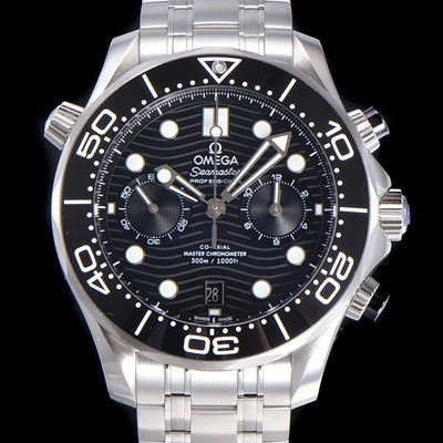 SA급 오메가 남성용 씨마스터 디버 300M 코엑시얼 크로노그래프 P. 9900타입 44mm 메탈줄 블랙다이얼   omg18072 xx