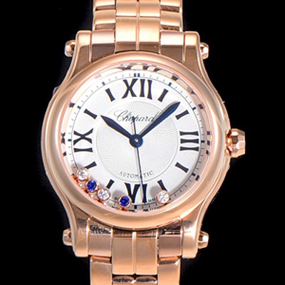 SA급 쇼파드 여성용 해피스포츠 다이아몬드 오토매틱 A2892-2 타입 30mm 금장시계 메탈줄 화이트다이얼 cho62870 xx