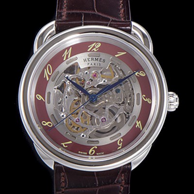 SA급 애르메스 남성용 아쏘 오토매틱 41mm 가죽줄 스켈래톤 다이얼 her72680 xx