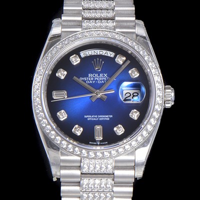 SA급 로렉스 남성용 데이데이트 오토매틱 Cal.3235타입 36mm 다이아베젤부착 메탈줄 블루다이얼 rol82304 xx