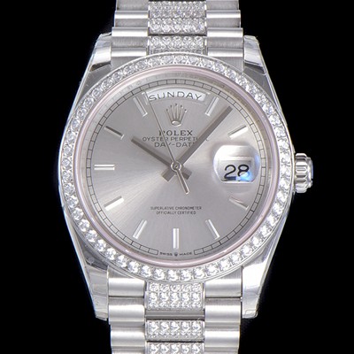 SA급 로렉스 남성용 데이데이트 오토매틱 Cal.3235타입 36mm 다이아베젤부착 메탈줄 실버다이얼 rol42351 xx
