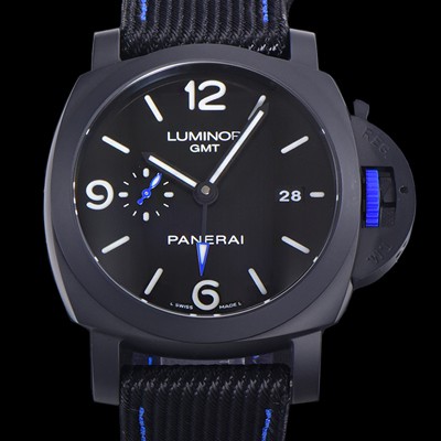 SA급 파네라이 남성용 루미노르 PAM01176 GMT 퓨전 오토매틱 Cal.P9010 무브먼트 블랙 다이얼 pan08394 xx