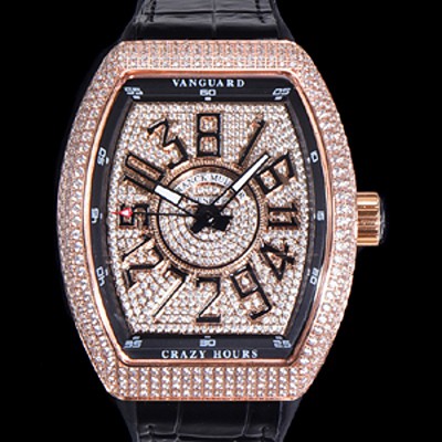 SA급 프랭크뮬러 남성용 뱅가드 오토매틱 CZ02 타입 44미리 18K로즈골드 보석/큐빅 케이스 가죽줄 보석다이얼 fra83042 xx