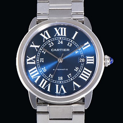 SA급 까르띠에 남성용 롱드 더 까르띠에 솔로 WSRN0023 오토매틱 ETA2892-2 42미리 메탈줄 블루다이얼 car72934 xx