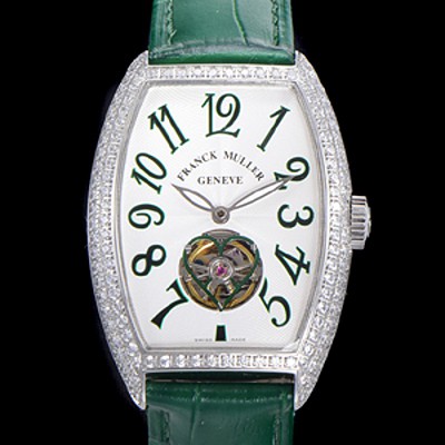 SA급 프랭크뮬러 여성용 상트레 커백스 오토매틱 보석/다이아 케이스 여성용시계 가죽줄 화이트다이얼  fra78049 xx