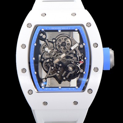 SA급 리차드밀레 남성용 RM055 세라믹 제질 수동형 무브먼트 50미리 러버밴드 스켈레톤 다이얼 RIC06291 xx