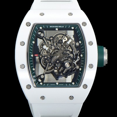 SA급 리차드밀레 남성용 RM055 세라믹 제질 수동형 무브먼트 50미리 러버밴드 스켈레톤 다이얼 RIC00455 xx