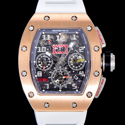 SA급 리차드밀레 남성용 RM11 크로노그래프 오토매틱 18K 로즈골드 50미리 스켈래톤 블랙다이얼 RIC03003 xx