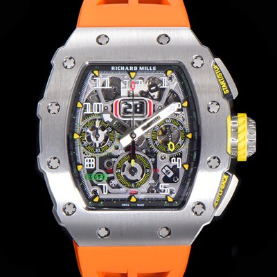 SA급 리차드밀레 남성용 최고급형 RM11-03 플라이백 크로노그래프 50미리 스켈레톤 다이얼 오토매틱 무브먼트 RIC09641 xx