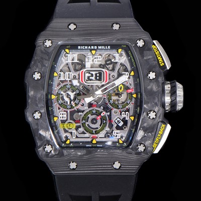 SA급 리차드밀레 남성용 플라이백 RM11-03 오버사이즈 데이트 크로노그래프레드 포지드 카본 케이스 스켈레톤 다이얼 오토매틱 무브먼트 RIC08715 xx