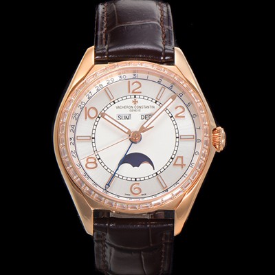 SA급 바쉐론 콘스탄틴 남성용 피프티식스 컴플리트 캘린더 Ref.4600E 18k 로즈골드 40mm 오토매틱 2460 QCL/1 타입 실버 다이얼 vac1154 xx