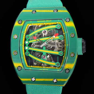 SA급 리차드밀레 남성용 리차드밀 RM59-01 요한블랙 투어빌론 카본재질 51mm 스켈레톤 다이얼 오토매틱 무브먼트 RIC01414 xx