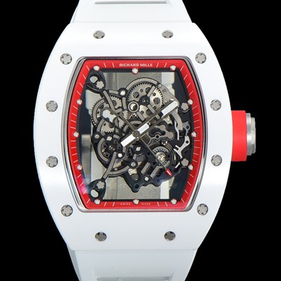 SA급 리차드밀레 남성용 RM055 세라믹 제질 수동형 무브먼트 50미리 러버밴드 스켈레톤 다이얼 RIC09748 xx