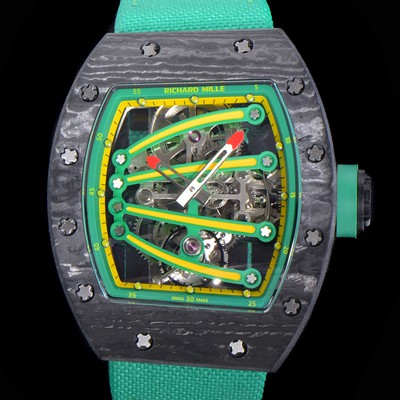 SA급 리차드밀레 남성용 리차드밀 RM59-01 요한블랙 투어빌론 카본재질 51mm 스켈레톤 다이얼 오토매틱 무브먼트 RIC01421 xx