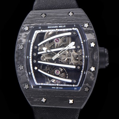 SA급 리차드밀레 남성용 리차드밀 RM59-01 요한블랙 투어빌론 카본재질 51mm 스켈레톤 다이얼 오토매틱 무브먼트 RIC01430 xx