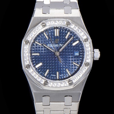 SA급 오데마피게 여성용 로얄오크 점보 엑스트라씬 오토매틱 34미리 블루다이얼 AUD87437 xx