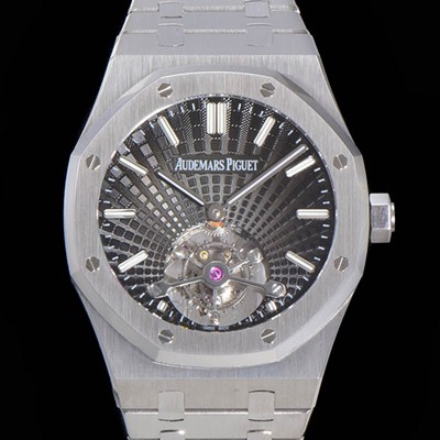 SA급 오데마피게 남성용 로얄오크 Calibre 2924 투어빌론/수동기계식 41미리 금장 18K로즈골드 블랙다이얼 AUD75247 xx