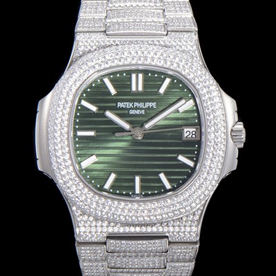 SA급 파텍필립 남성용 노틸러스 5711/1R-010 보석/큐빅 셋팅 오토매틱 Cal.324 S C 타입 40미리 그린다이얼 PAT75704 xx