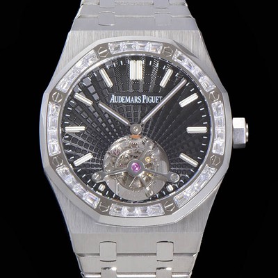 SA급 오데마피게 남성용 로얄오크 Calibre 2924 투어빌론/수동기계식 41미리 금장 18K로즈골드 블랙다이얼 AUD75252 xx