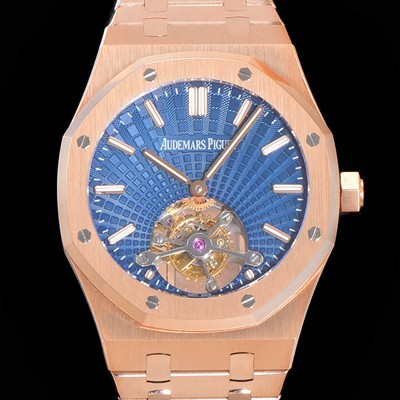 SA급 오데마피게 남성용 로얄오크 Calibre 2924 투어빌론/수동기계식 41미리 금장 18K로즈골드 블랙다이얼 AUD75254 xx