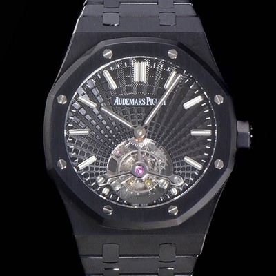 SA급 오데마피게 남성용 로얄오크 Calibre 2924 투어빌론/수동기계식 41미리 금장 18K로즈골드 블랙다이얼 AUD75258 xx