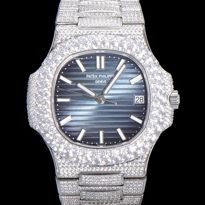 SA급 파텍필립 남성용 노틸러스 5711/1R-010 보석/큐빅 셋팅 오토매틱 Cal.324 S C 타입 40미리 블루다이얼 PAT75717 xx