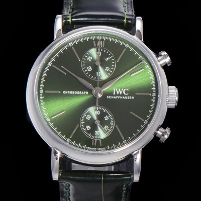 SA급 아이더블유씨 남성용 포르토피노 IW391405 그린 다이얼 39미리 악어가죽 7750 오토매틱 무브먼트 IWC76298 xx