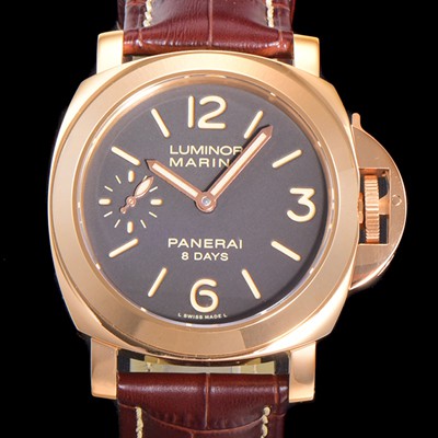 SA급 파네라이 남성용 루미노르 PAM00511 마리나 로즈골드 8 Days 브라운다이얼 44mm 수동형 무브먼트 PAN03362 xx