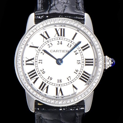 SA급 까르띠에 여성용 롱드 더 솔로 WR000251  쿼츠 므브먼트 29미리 큐빅베젤 악어가죽줄 화이트다이얼 CAR11542 xx