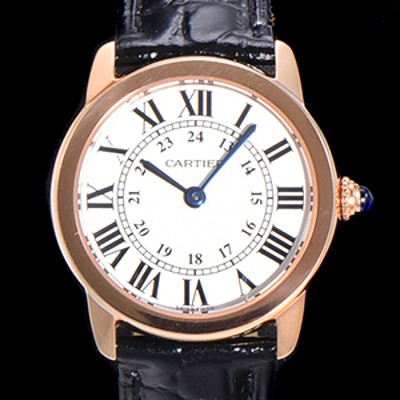 SA급 까르띠에 여성용 롱드 더 솔로 W6701007  쿼츠 므브먼트 29미리 로즈골드 악어가죽줄 화이트다이얼 CAR11544 xx