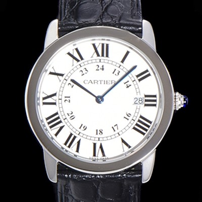 SA급 까르띠에 남여공용 롱드 더 솔로 W6700255  쿼츠 므브먼트 36미리 악어가죽줄 화이트다이얼 CAR11553 xx