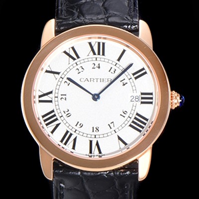 SA급 까르띠에 남여공용 롱드 더 솔로 W6701008  쿼츠 므브먼트 36미리 로즈골드 악어가죽줄 화이트다이얼 CAR11558 xx
