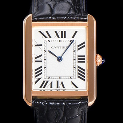 SA급 까르띠에 남성용 신상 탱크 WSTA0028 화이트 다이얼 34.8mm 로즈골드 커플용 악어가죽 쿼츠 무브먼트 CAR01580 xx