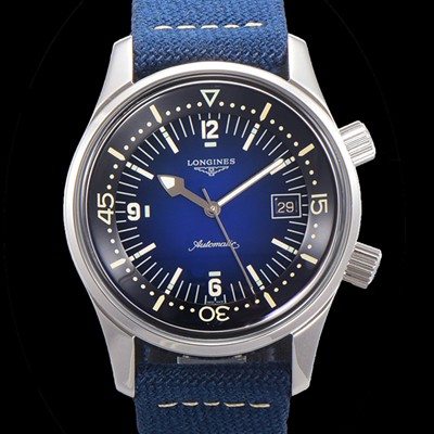 SA급 론진 남성용 해리티지 오토매틱 Cal.L888.5 타입 42mm 가죽줄 블루다이얼 lon5199 xx