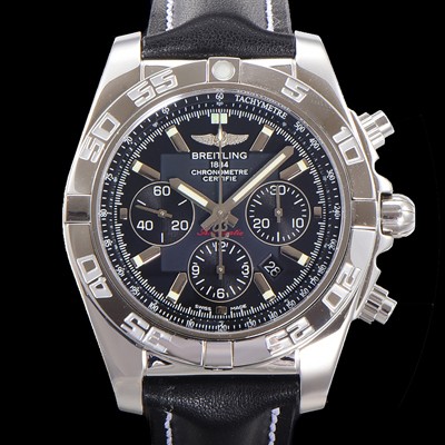 SA급 브라이틀링 남성용 윈드라이더 크로노맷 오토매틱 ETA-7750 기계식 44mm 가죽줄 블랙다이얼 bre1351 xx