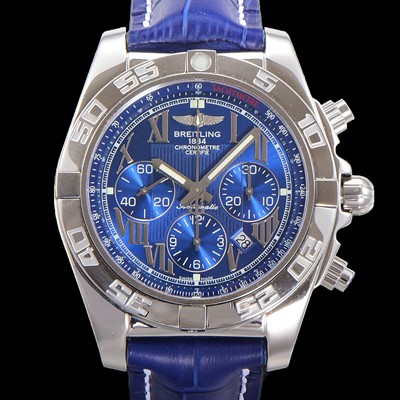 SA급 브라이틀링 남성용 윈드라이더 크로노맷 오토매틱 ETA-7750 기계식 44mm 가죽줄 블루다이얼 bre9123 xx