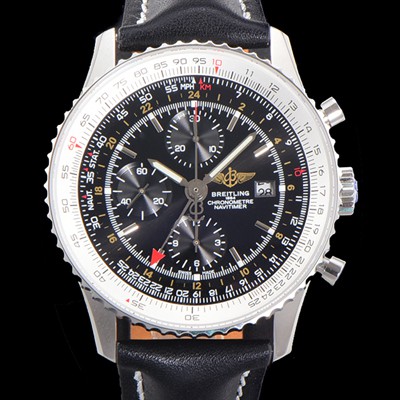 SA급 브라이틀링 남성용 네비타이머 크로노그래프 ETA7750-2 타입 오토매틱 46mm 가죽줄 블랙다이얼 bre5992 xx