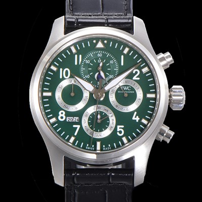 SA급 아이더블유씨 남성용 파일럿 41mm 오토매틱 89630 타입 가죽줄 그린다이얼 iwc1531 xx