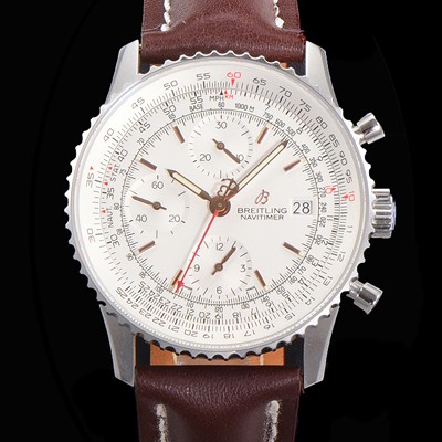 SA급 브라이틀링 남성용 네비타이머 크로노그래프 ETA7750-2 타입 오토매틱 41mm 가죽줄 화이트다이얼 bre2121 xx