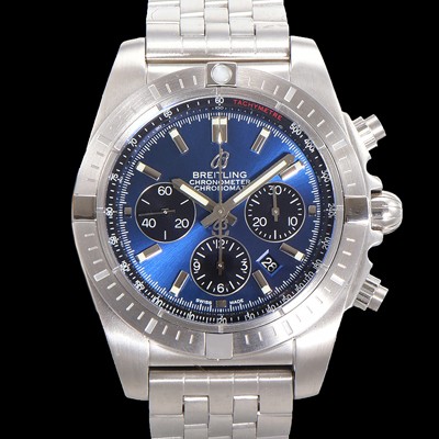 SA급 브라이틀링 남성용 크로노맷 오토매틱 크로노그래프 ETA7750-2타입 44mm 매탈줄 블루다이얼 bre1192 xx